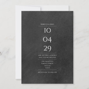 Invitation Simple Mariage Tableau Noir Date Spéciale Rustique
