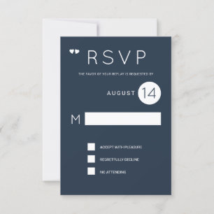 Invitation Simple marine formelle bleu et blanc mariage rsvp