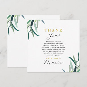 Invitation Simple Merci botanique 15e anniversaire