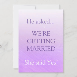 Invitation Simple Mignonne Purple Fou Elle Dit Oui Mariage