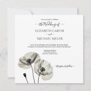 Invitation Simple minimalisme élégant Papillons noirs et blan