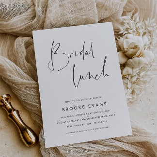 Invitation Simple Minimalist Script Bridal Lunch