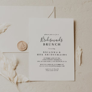Invitation Simple minimaliste Bridesmaitres Brunch Douche