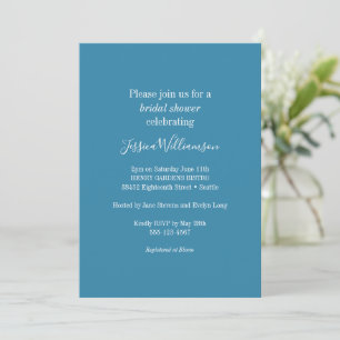 Invitation Simple minimaliste classique Fête des mariées bleu