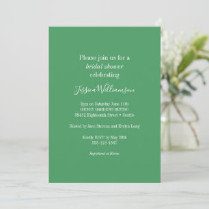 Invitation Simple minimaliste classique Fête des mariées vert