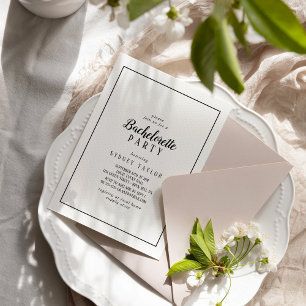 Invitation Simple minimaliste Frame Bachelorette