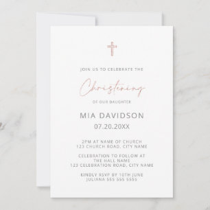 Invitation Simple minimaliste Gris Rose 