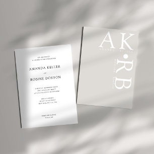Invitation Simple minimaliste Initiale Mariage