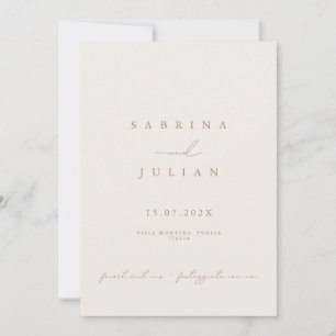 Invitation Simple minimaliste Mariage romantique