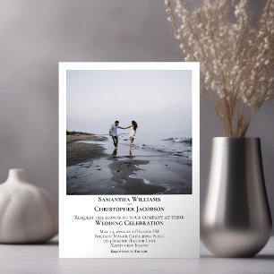 Invitation Simple minimaliste moderne Artsy Photo Mariage bla