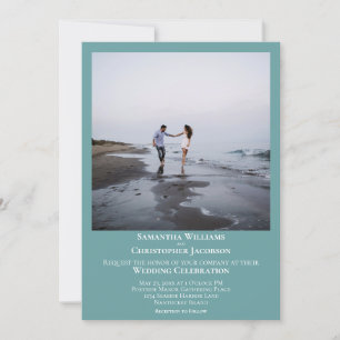Invitation Simple minimaliste moderne Artsy Photo Mariage Tur