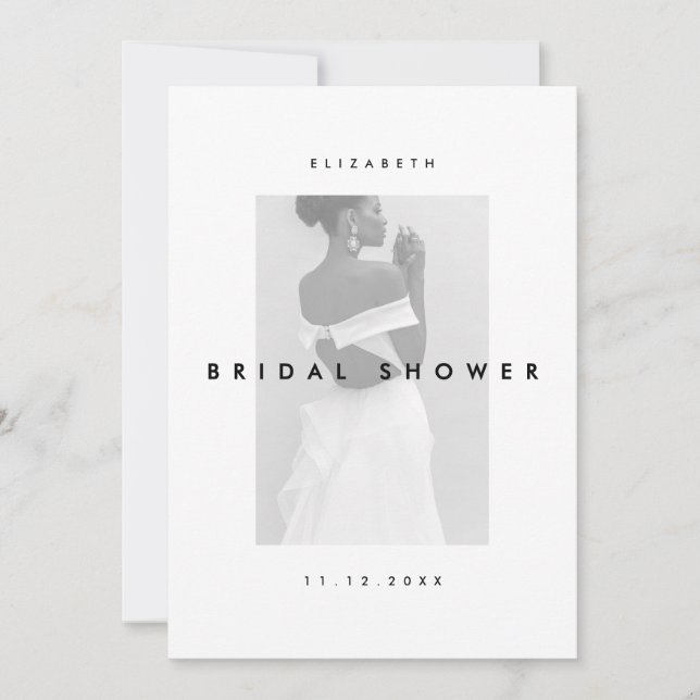 Invitation Simple Minimaliste Moderne Élégante Baby Shower Ma (Devant)