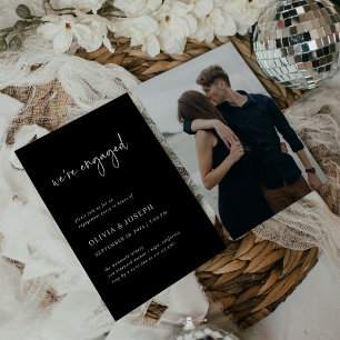 Invitation Simple minimaliste moderne Photo Engagement Part