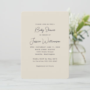 Invitation Simple minimaliste noir blanc Fête des mariées mod