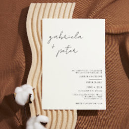 Invitation Simple minimaliste noir et blanc Mariage moderne