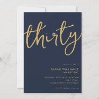 Simple Modern Navy Gold 30e anniversaire