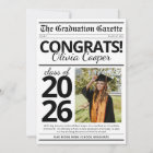 Simple Modern Newspaper Graduation Announcement