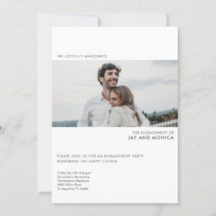 Invitation Simple Modern Photo Engagement