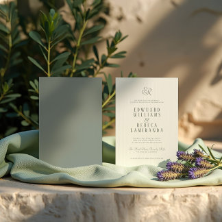 Invitation Simple Modern Vertical Stripes Wedding