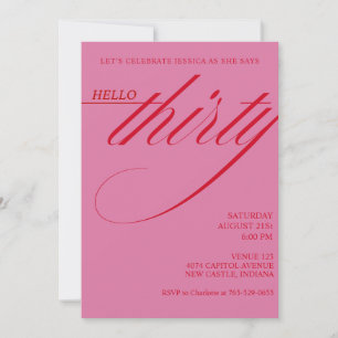 Invitation Simple Moderne 30e Anniversaire