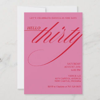 Invitation Simple Moderne 30e Anniversaire