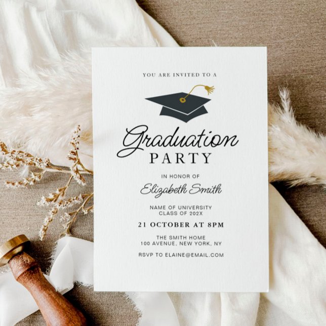 invitation simple moderne à la fête de graduation (Créateur téléchargé)