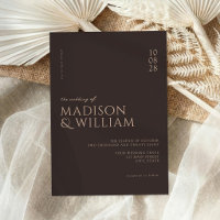 Simple Moderne Chic Mariage Brun Foncé