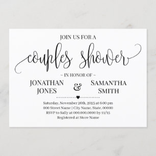 Invitation Simple moderne Couples Douche minimaliste Mariage
