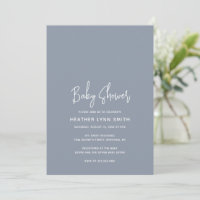 Simple moderne Dusty Blue Boy Baby shower élégant