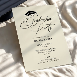Invitation Simple Moderne Écriture Manuscrite pour Fête de Re