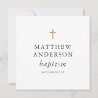 Simple moderne Elegant Cross Baby Baptism