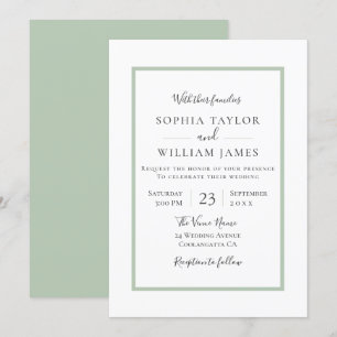 Invitation Simple moderne élégant Mariage de script de bordur