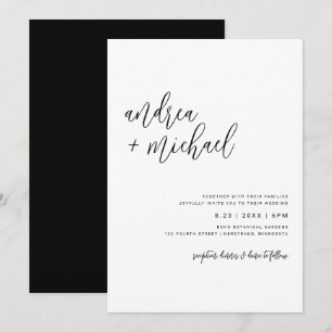 Invitation Simple moderne élégant minimaliste Mariage de scri