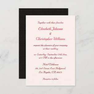 Invitation Simple Moderne Élégant Personnalisé Mariage Invita