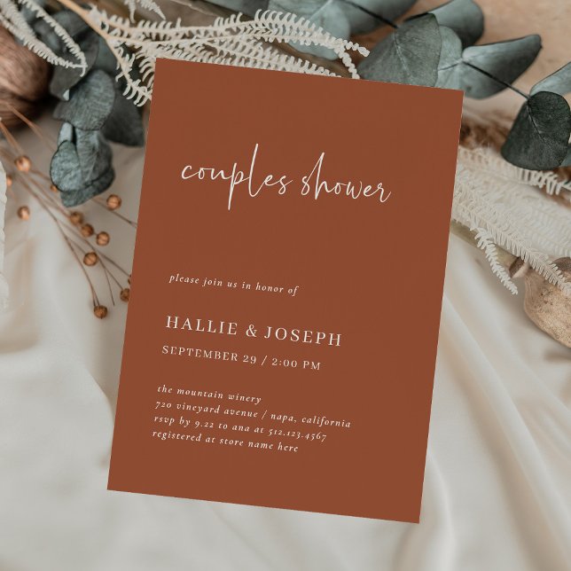 Invitation Simple, moderne et minimaliste | Douche Couples (Créateur téléchargé)