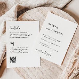 Invitation Simple, moderne et minimaliste Tout en un Mariag
