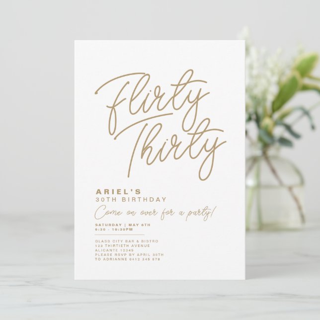 Invitation Simple Moderne Flirty Trente Anniversaire Invitati (Debout devant)