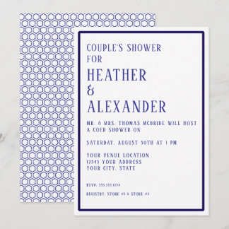 Invitation Simple moderne Hexagon Géométrique Couples Douche