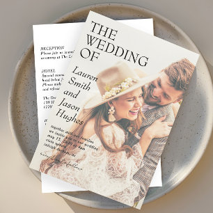 Invitation Simple moderne Mariage noir et blanc