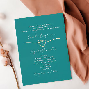 Invitation Simple Moderne Mariage Turquoise