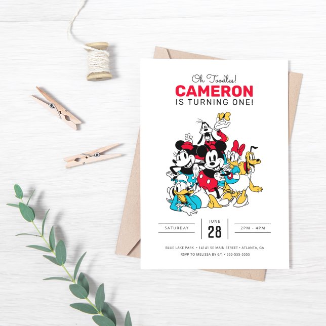 Invitation Simple moderne Mickey & Amis Anniversaire (Créateur téléchargé)
