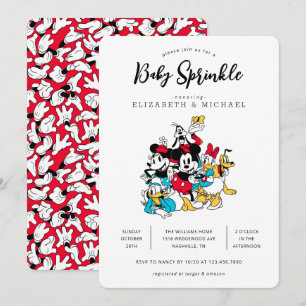 Invitation Simple moderne Mickey et amis Baby Sprinkle