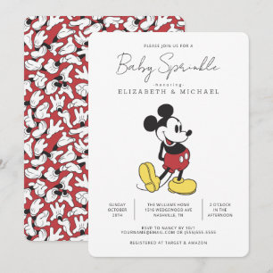 Invitation Simple moderne Mickey Souris Baby Sprinkle