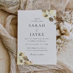Invitation Simple moderne minimaliste Mariage feuille or