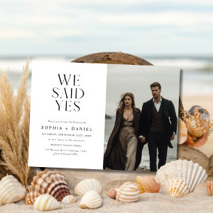 Invitation Simple Moderne Nous Avons Dit Oui Mariage Beach Ph