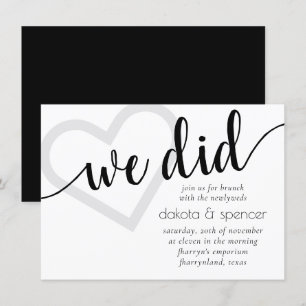 Invitation Simple moderne Nous avons fait   Script Coeur de B