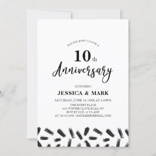 Invitation simple moderne pour les 10 ans de maria