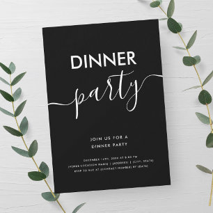 Invitation Simple Moderne Soirée de Dîner Script 