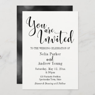 Invitation Simple, Moderne, Vous Êtes Invité Mariage De Typog