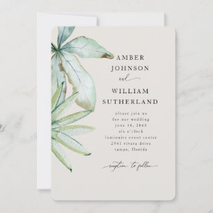 Invitation Simple Moments Crème Mariage Tropical